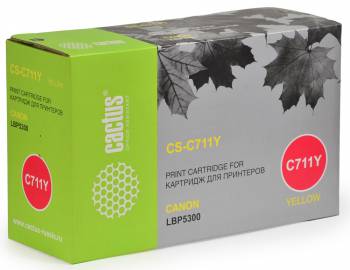 Картридж лазерный Cactus CS-C711Y желтый (6000стр.) для Canon LBP5300