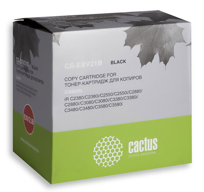 Картридж лазерный Cactus CS-EXV21B черный (26000стр.) для Canon IRC2380/ C2380i/ C2550/ C2550i/ C2880/ C2880i/ C3080/ C3080i/ C3380/ C3380i/ C3480/ C3480i/ C3580/ C3580i
