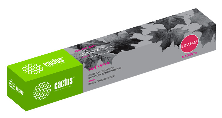 Картридж лазерный Cactus CS-EXV34M пурпурный (19000стр.) для Canon IR Advance C2030L/C2030i/C2020L/C2020i/C2025i