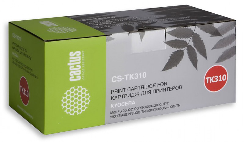 Картридж лазерный Cactus CS-TK310 черный (12000стр.) для Kyocera Mita FS 2000/2000D/2000DN/2000DTN/3900/3900DN/3900DTN/4000